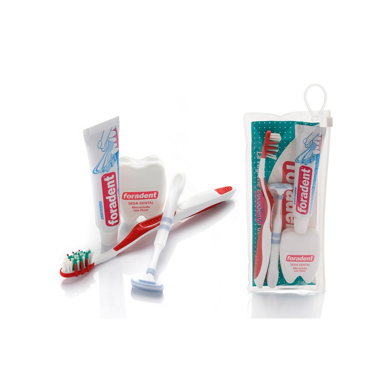 Kit de escovagem de dentes com limpador lingual Foradent